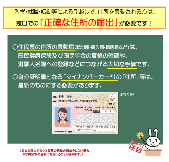 引越しの住民異動について