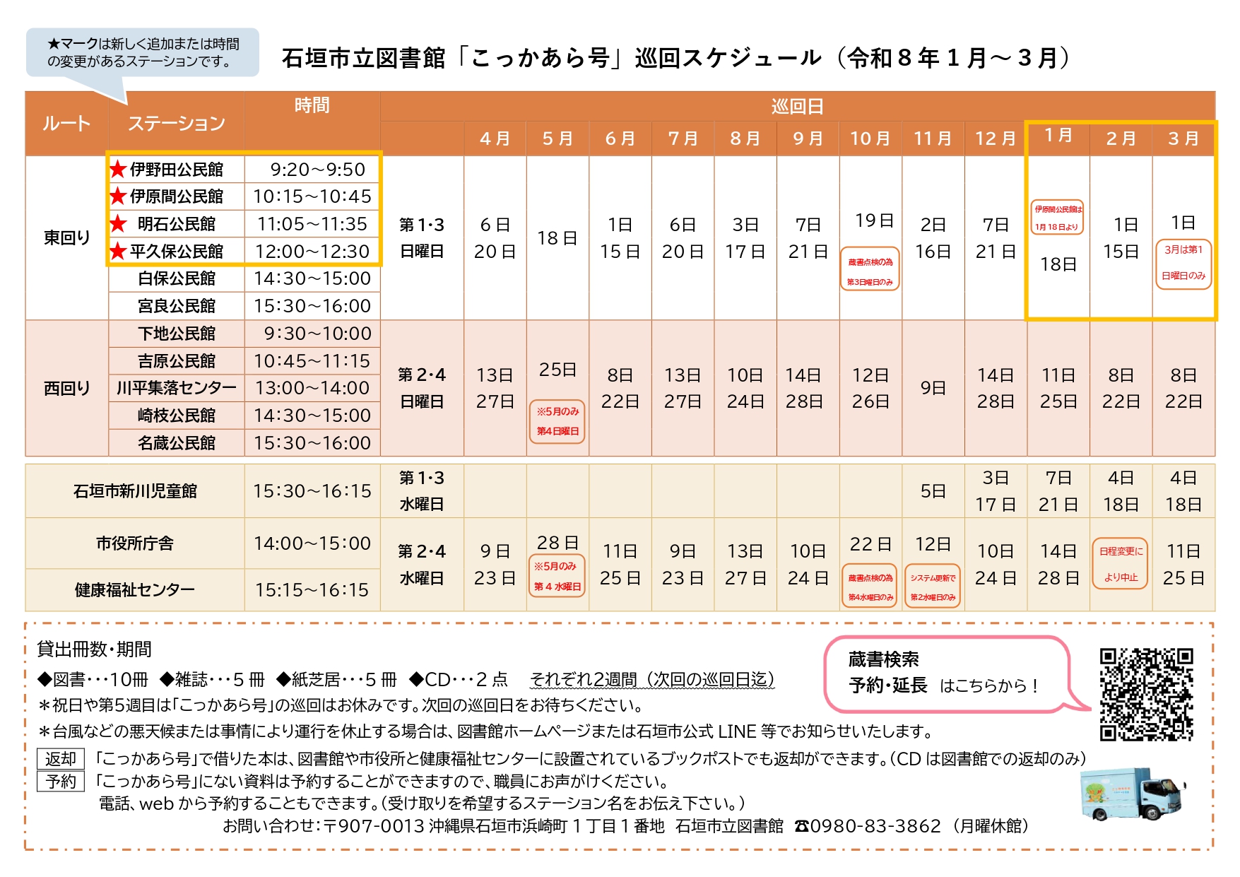 令和7年度巡回スケジュール2月以降