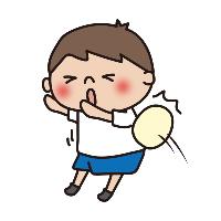 幼児にボールが当たる